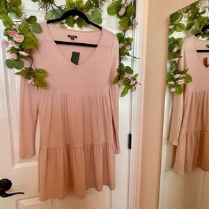 Wild Fable Blush Long Sleeve Ribbed Dress